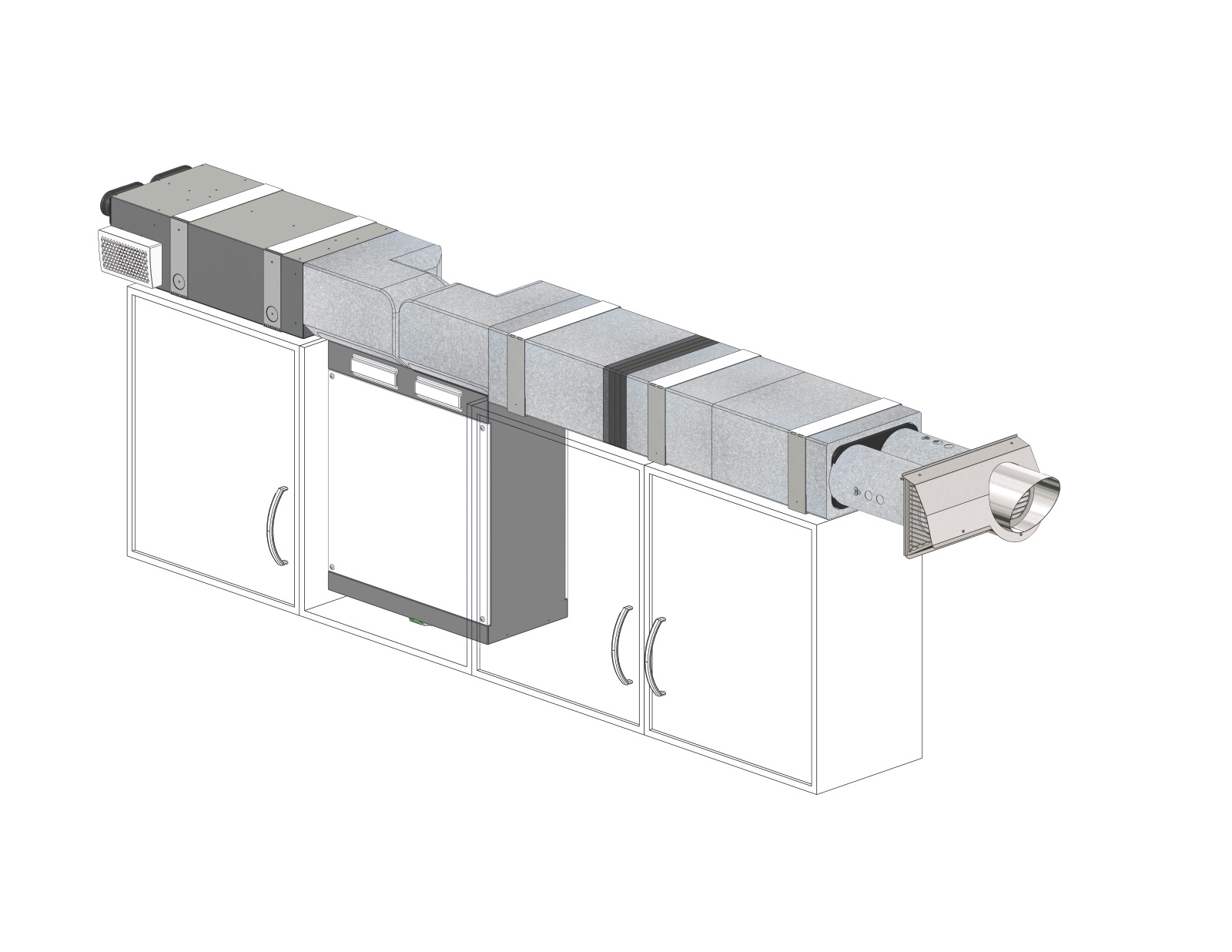 Cut-Out Zehnder ComfoAir 180 Comfortable indoor ventilation 3D view
